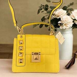 Aldo Vibrant Yellow Crossbody Bag with Gold Accents